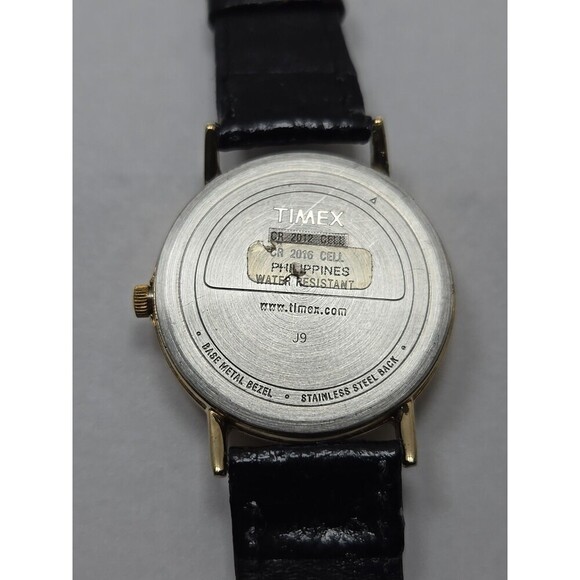 Timex Easy Reader Indiglo Gold Tone 35mm Quartz Watch Black New Battery WR 30M - Picture 12 of 13